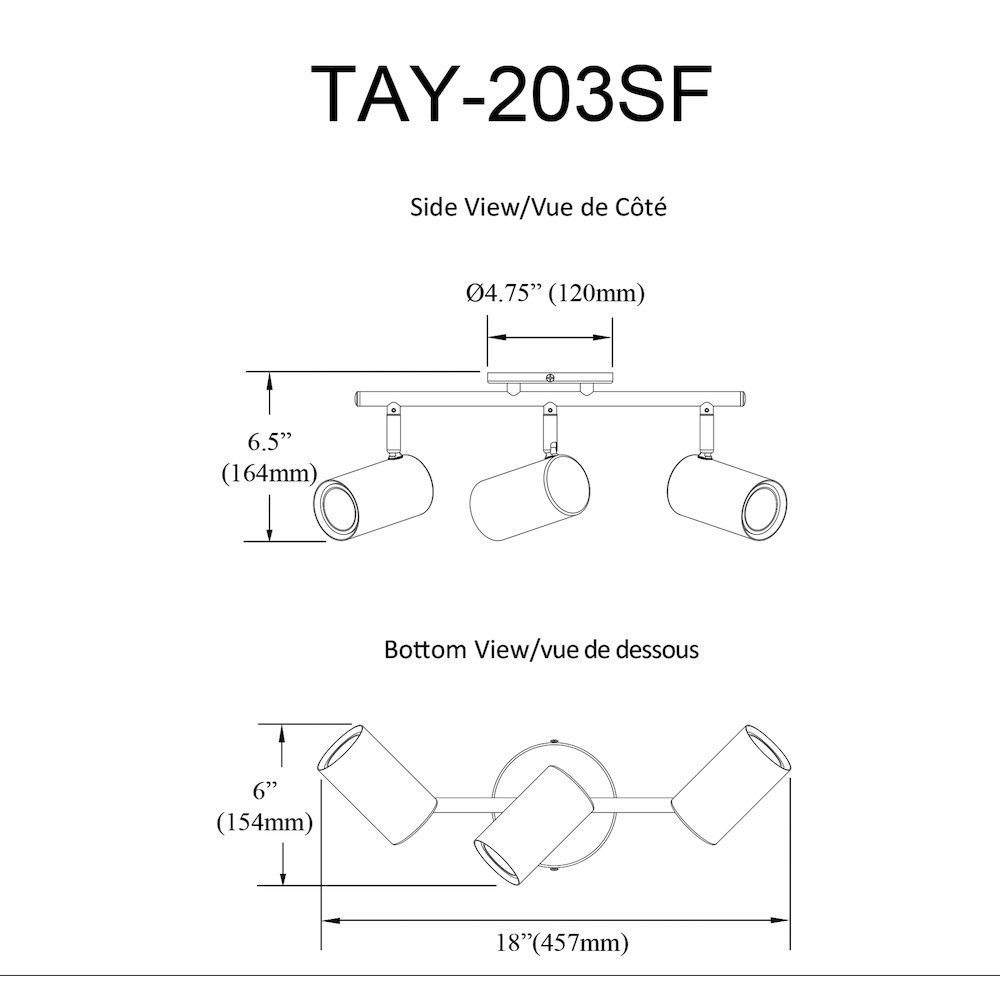 3 Light Track Light in Matte White. Picture 2