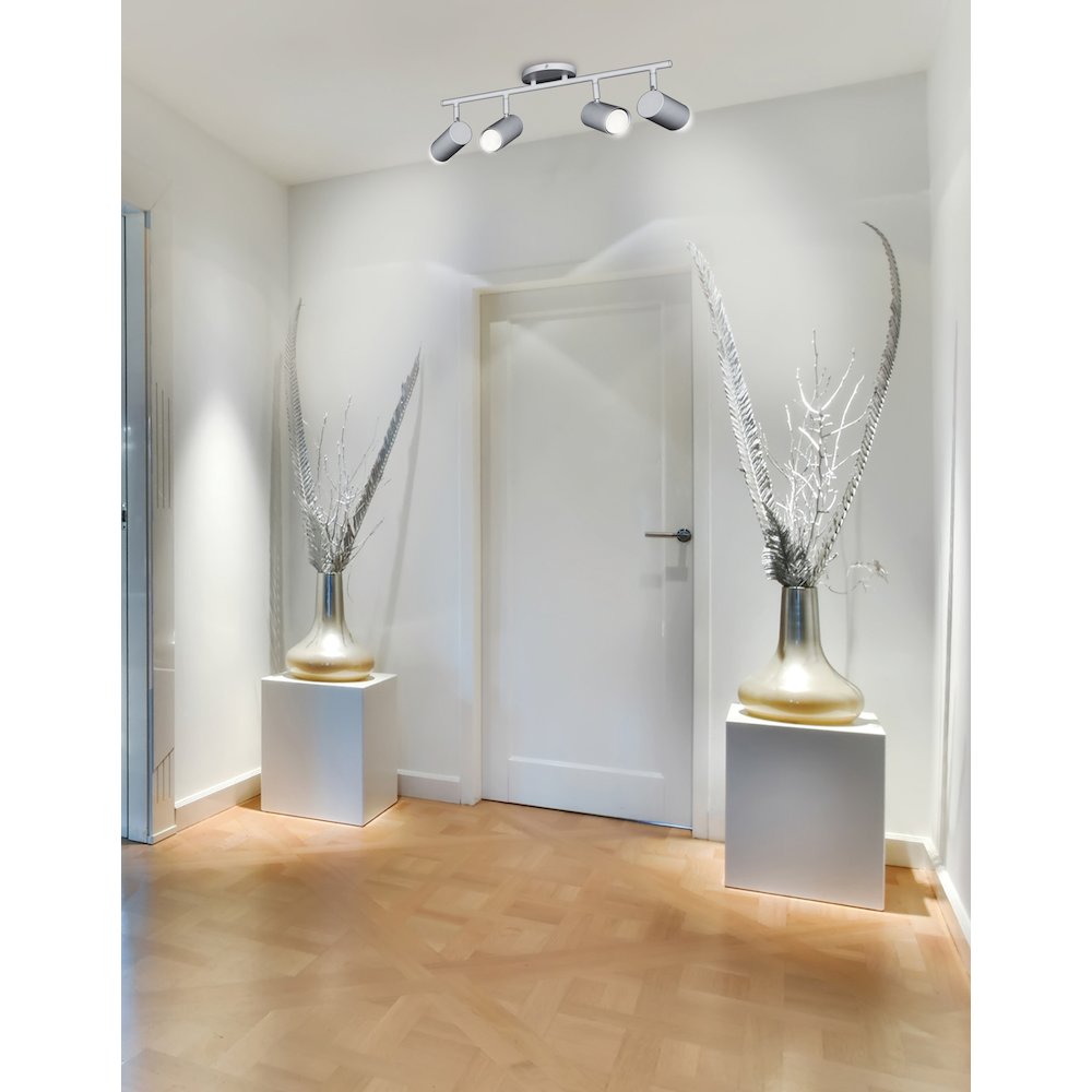 4 Light Track Light in Satin Chrome. Picture 3