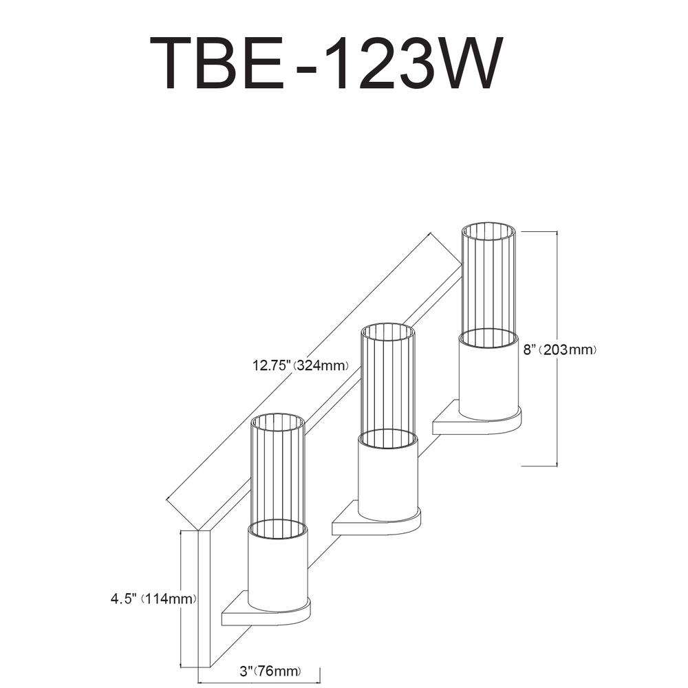 3LT Incandescent Vanity,  PC, CLR Fluted Glass. Picture 5