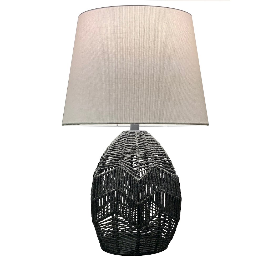 1 Light Table Lamp in Black w/ Beige Shade. Picture 1