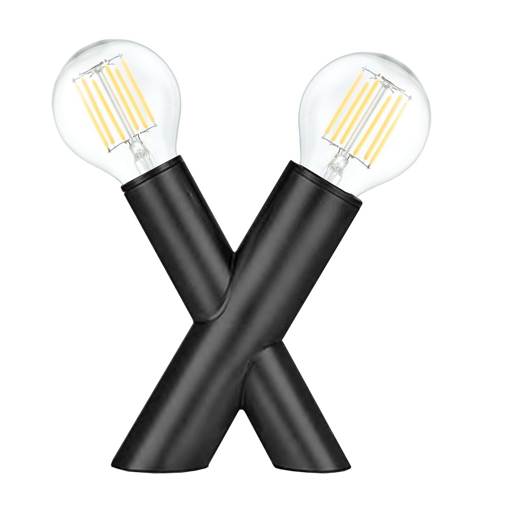 2 Light Table Lamp in Matte Black. Picture 1