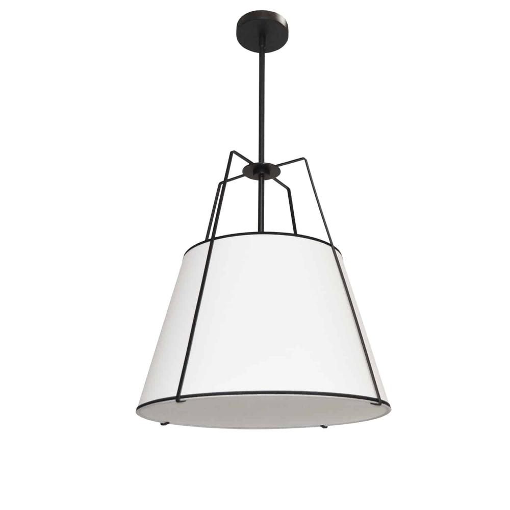 1LT Trapezoid Pendant, MB with WH Shade. Picture 1