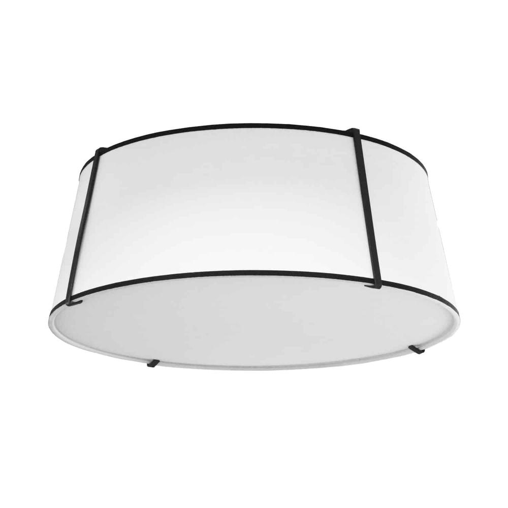 4LT Trapezoid Flush Mount, MB with WH Shade. Picture 1