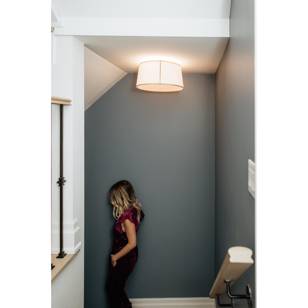 4LT Trapezoid Flush Mount, GLD with WH Shade. Picture 5