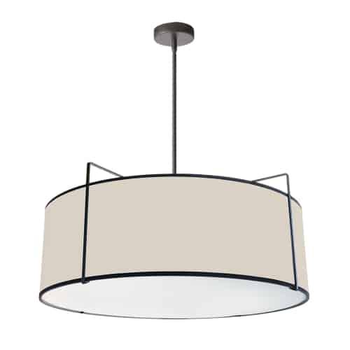 4LT Drum Pendant Black/CRM Shade, 790 Diff. Picture 1