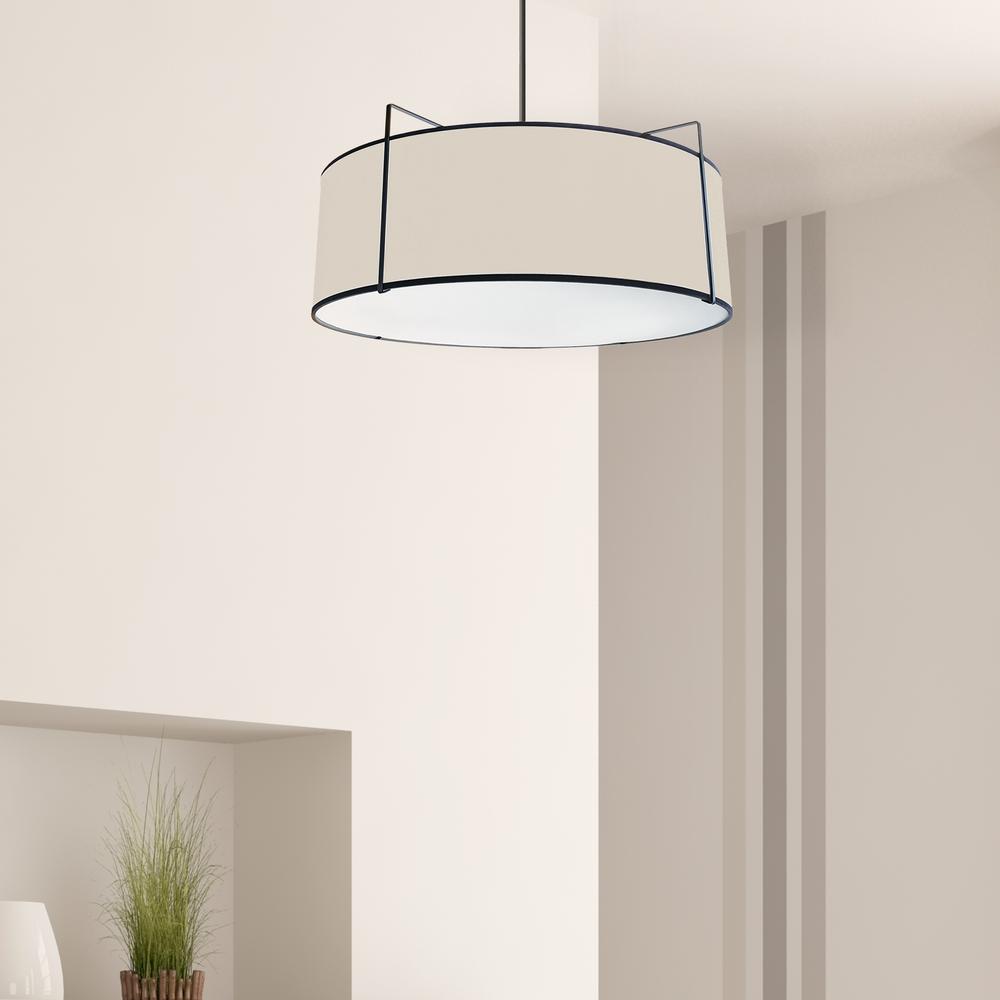 4LT Drum Pendant Black/CRM Shade, 790 Diff. Picture 2
