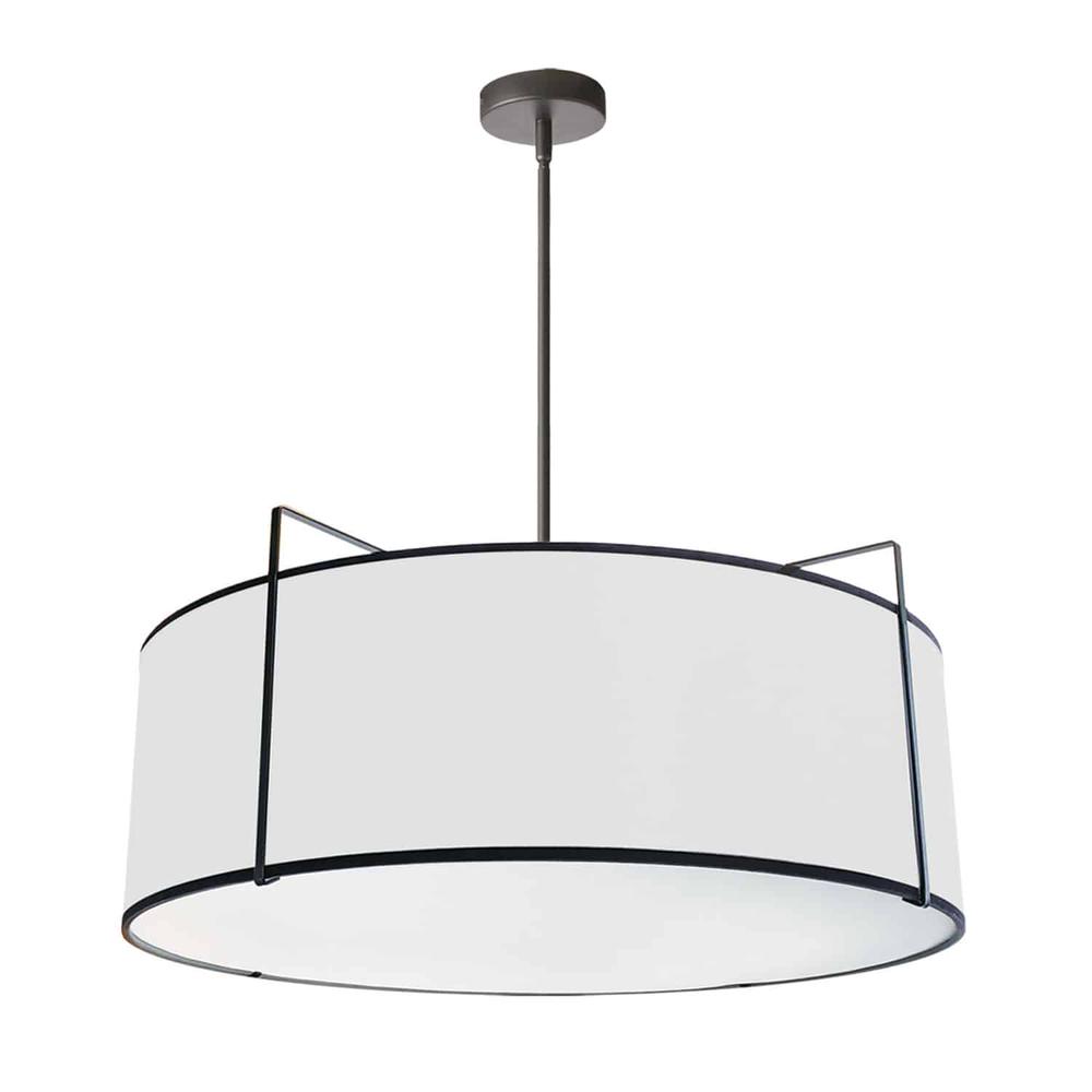 4LT Drum Pendant Black/White Shade,790 Diff. Picture 1