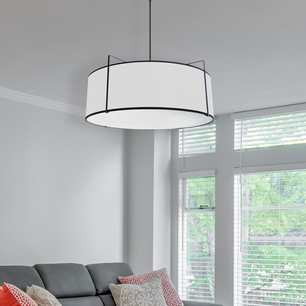 4LT Drum Pendant Black/White Shade,790 Diff. Picture 2