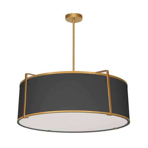 4LT Drum Pendant GLD/BK Shade,790Diff. Picture 1