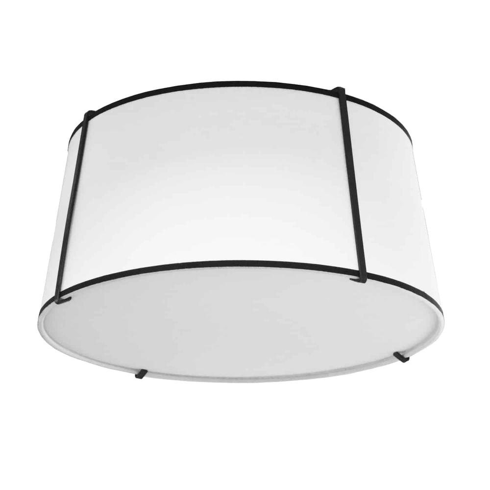 3LT Trapezoid Flush Mount, MB with WH Shade. Picture 1