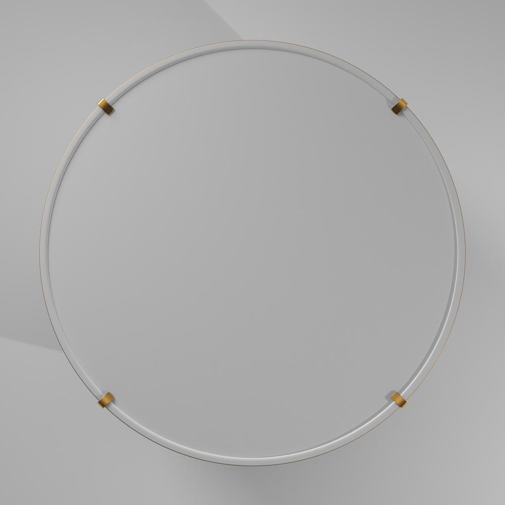 3LT Trapezoid Flush Mount, GLD with WH Shade. Picture 6