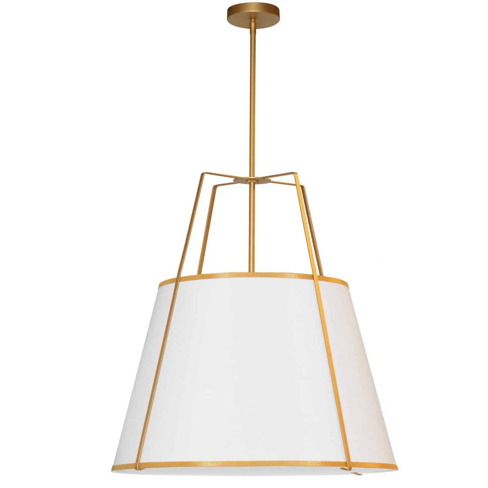 3LT Trapezoid Pendant GLD/WH Shade,790Diff. Picture 1