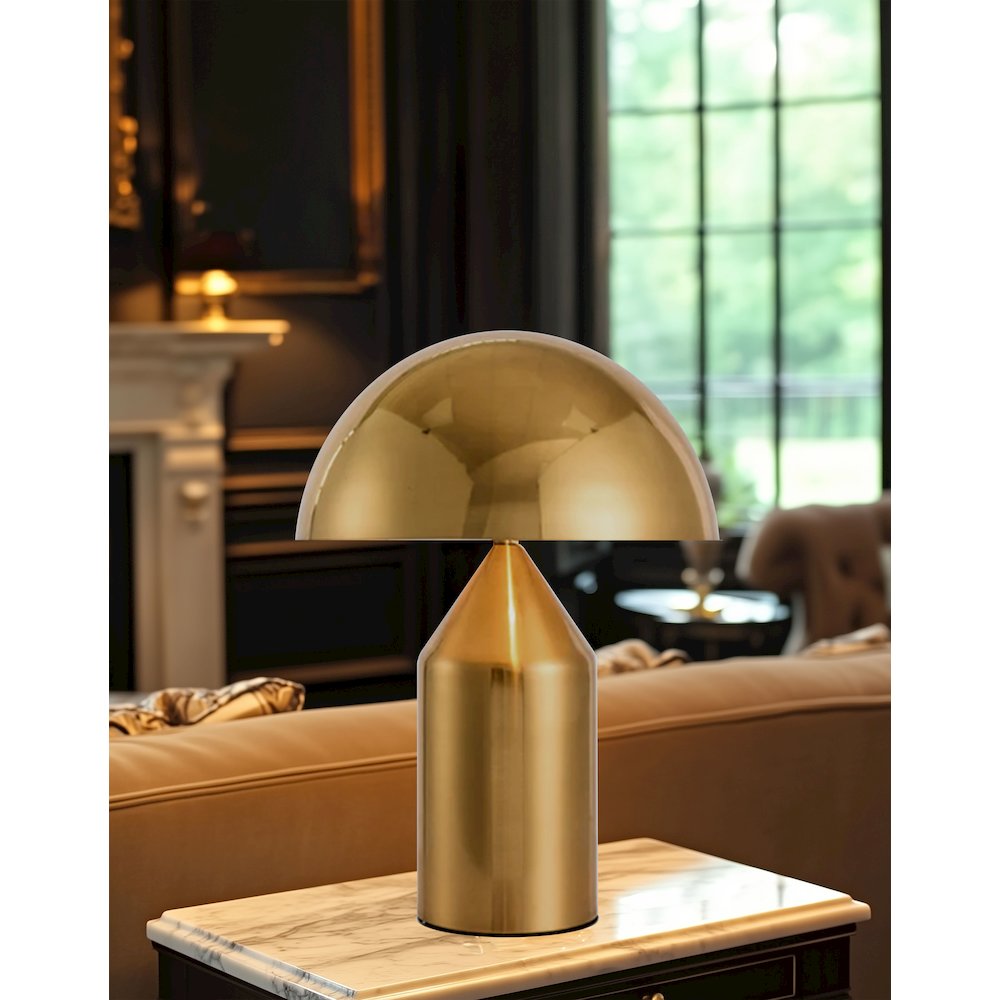 2 Light Table Lamp in Aged Brass. Picture 3