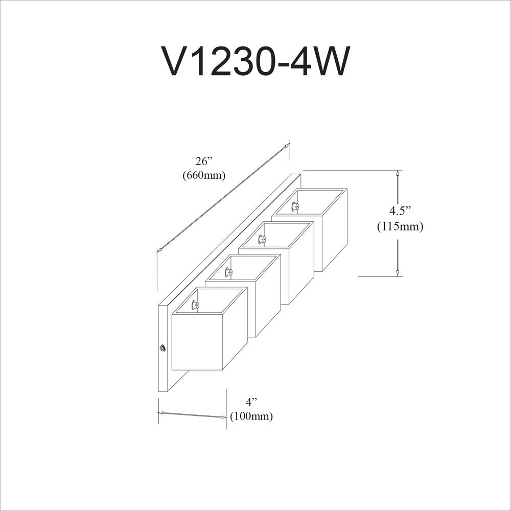 4LT Halogen Vanity, MB, WH Glass. Picture 2