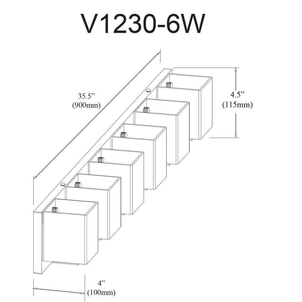 6LT Halogen Vanity, AGB, WH Glass. Picture 2