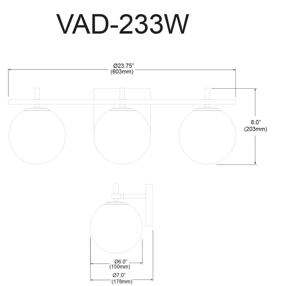 3LT Halogen Vanity, MB. Picture 2
