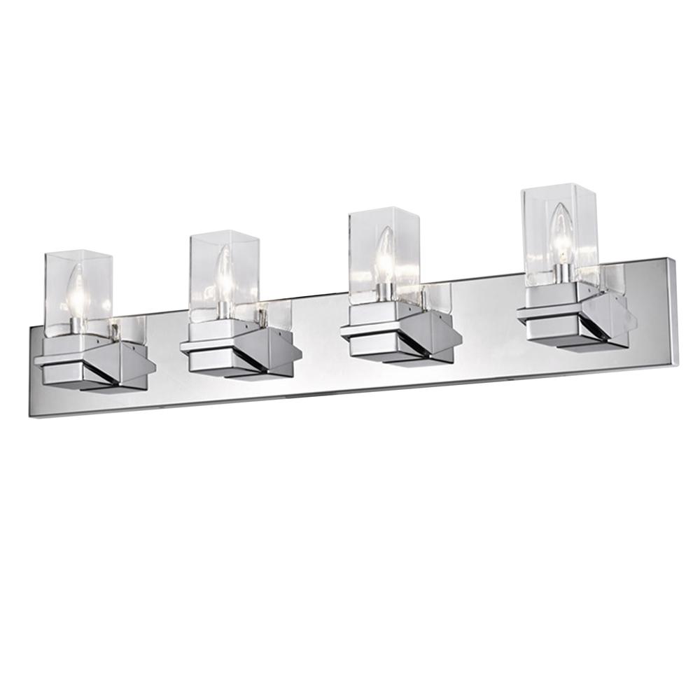 4LT Incandescent Vanity, PC, CLR Glass. Picture 1