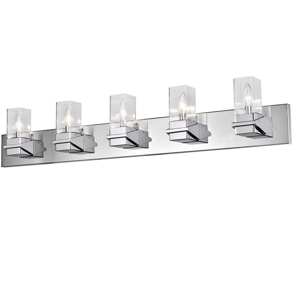 5LT Incandescent Vanity, PC, CLR Glass. Picture 1