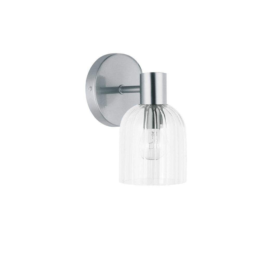 1LT Wall Sconce, PC, CLR Ribbed Glass. Picture 1