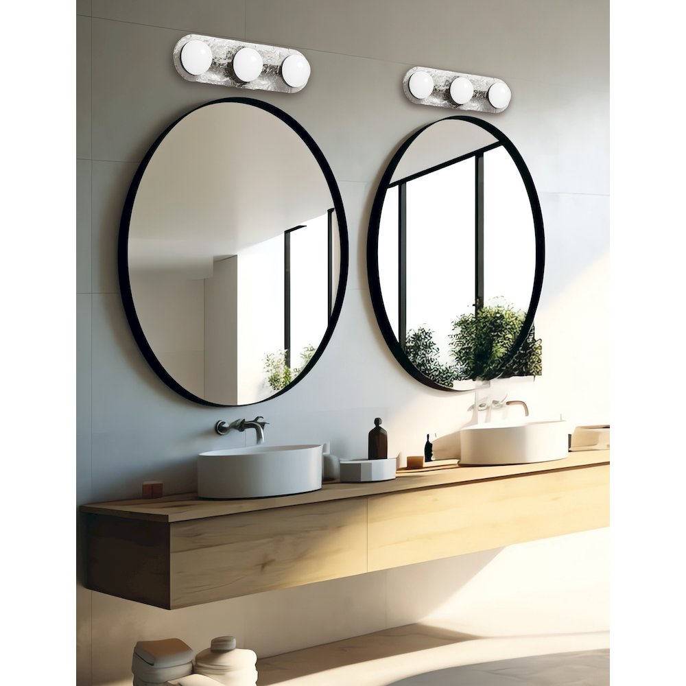 30W Vanity Matte Black with Clear Glass. Picture 3