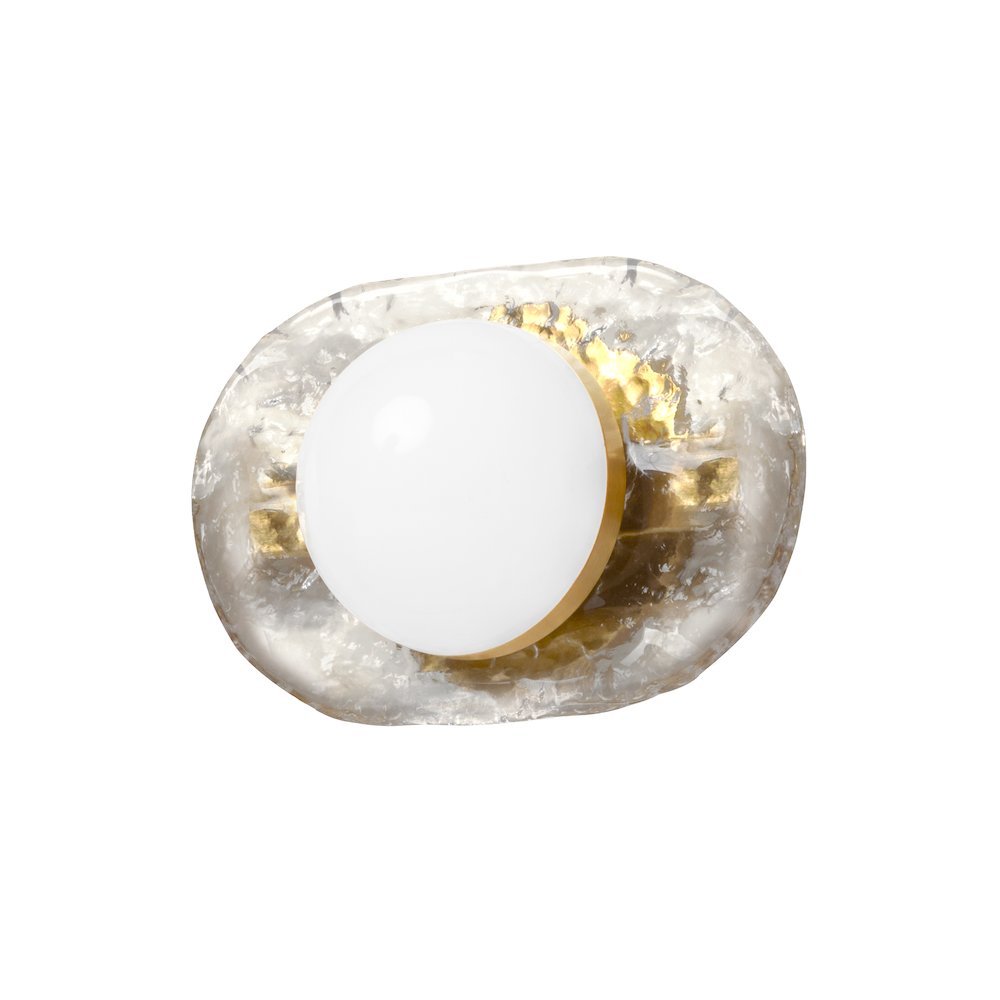 10W Wall Sconce Aged Brass with Clear Glass. Picture 1