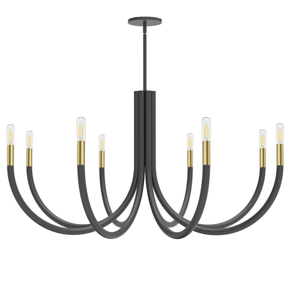 8LT Incandescent Chandelier, MB & AGB. Picture 1