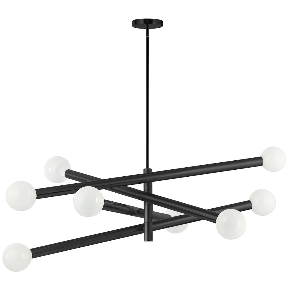 8 Light Incandescent Chandelier Matte Black. Picture 1