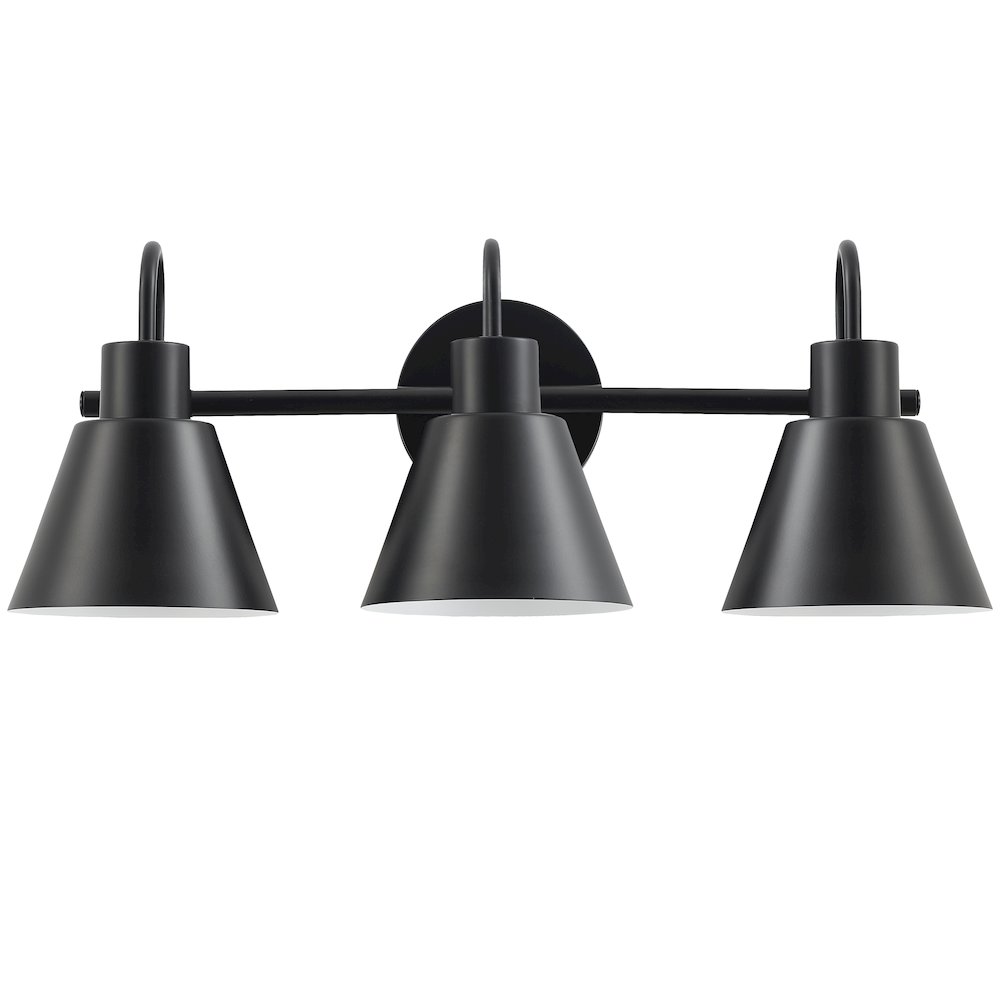 3 Light Vanity in Matte Black. Picture 1