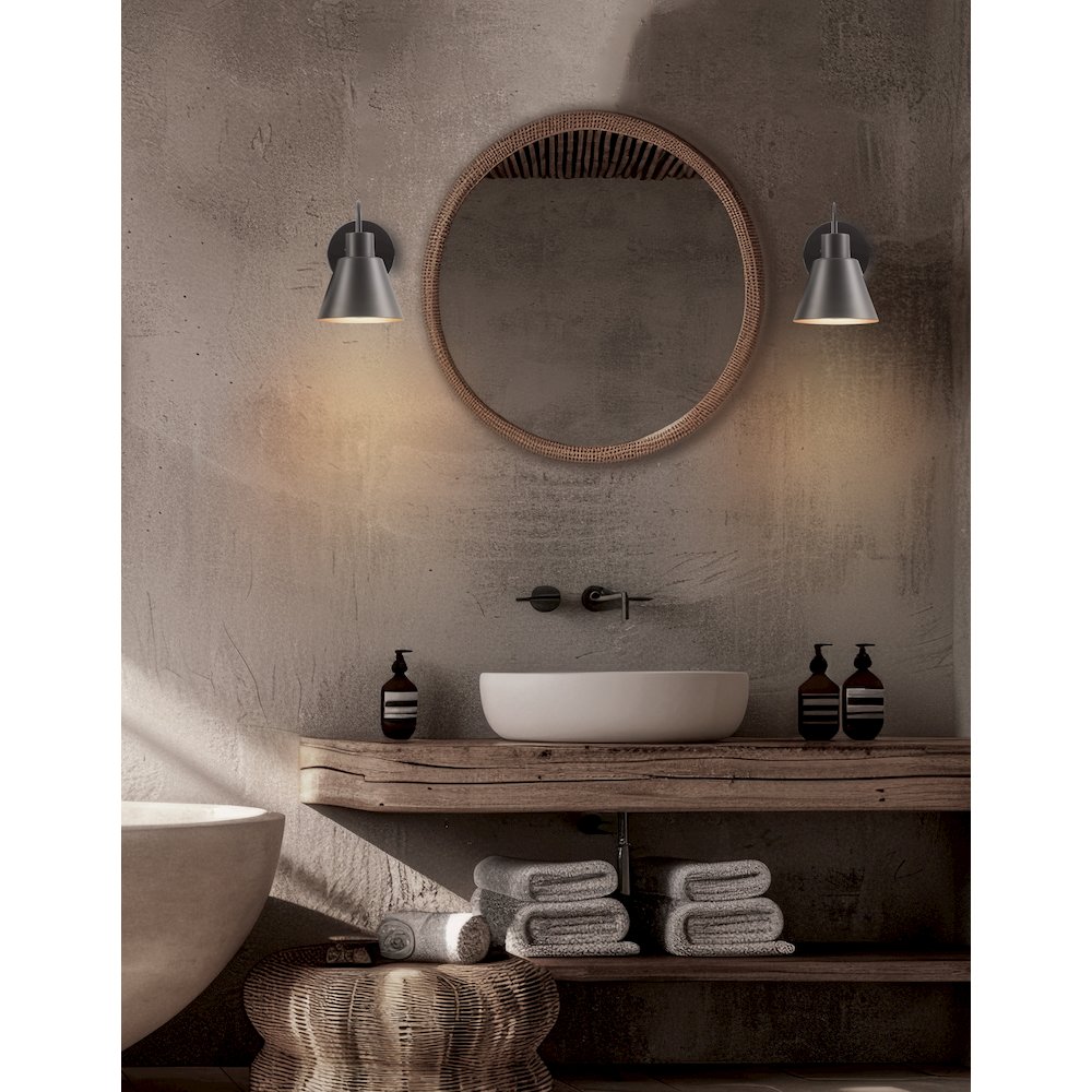 1 Light Wall Sconce in Matte Black. Picture 2