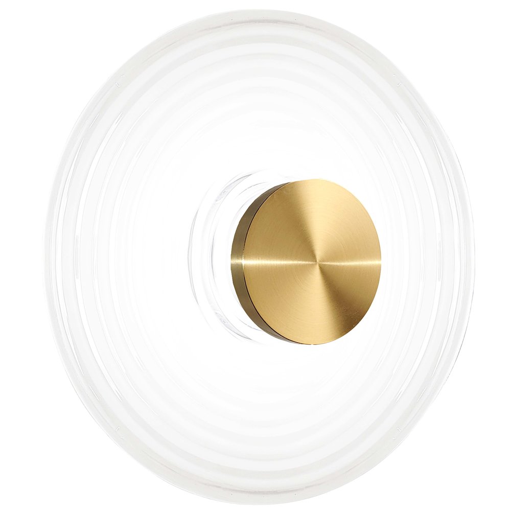 12W Wall Sconce Aged Brass with White Rippled Glass. Picture 1