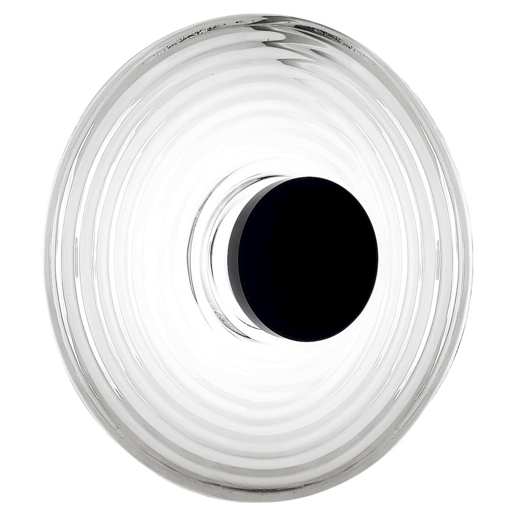 12W Wall Sconce Matte Black with Clear Rippled Glass. Picture 1