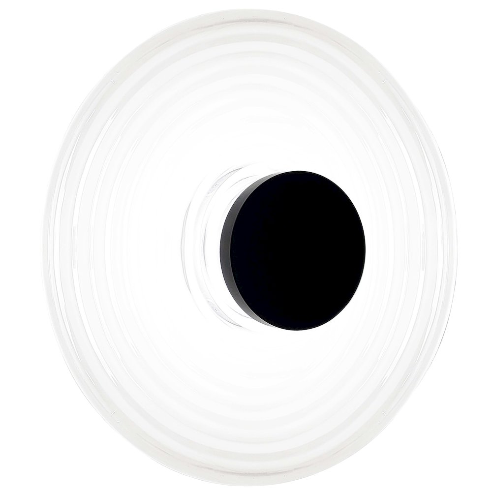 12W Wall Sconce Matte Black with White Rippled Glass. Picture 1