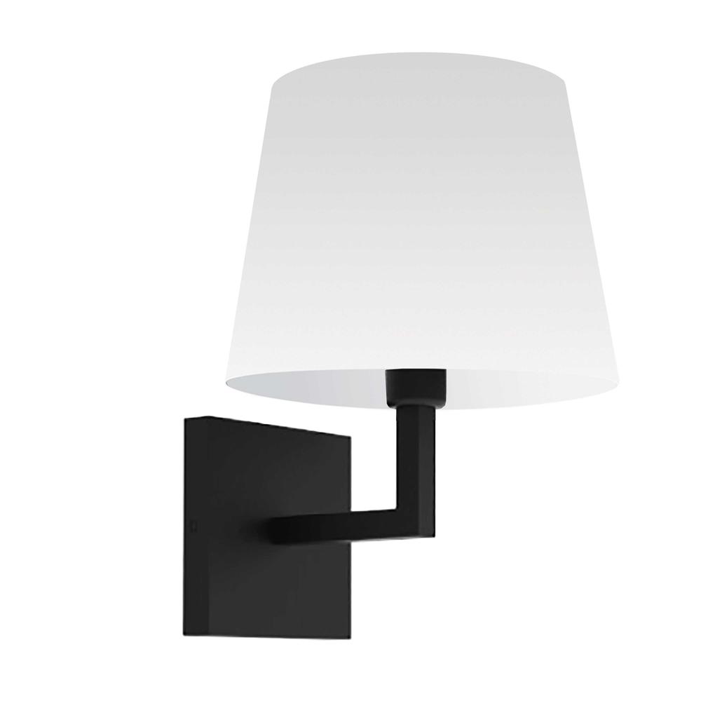 1LT Incandescent Wall Sconce,  MB, White Shade. Picture 1