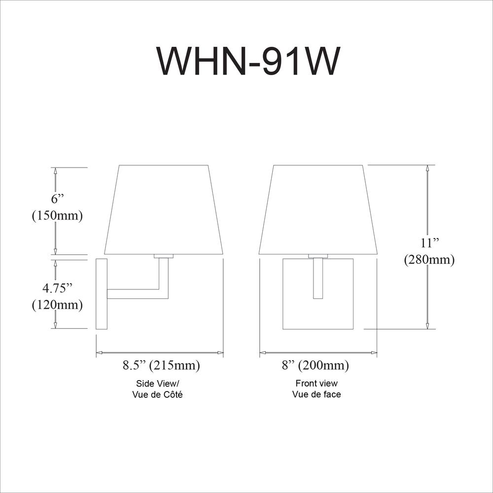 1LT Incandescent Wall Sconce,  MB, White Shade. Picture 2
