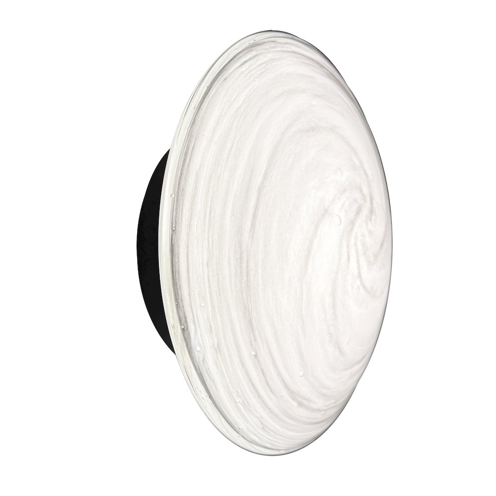 5W Wall Sconce in Matte Black w/ Swirl Glass. Picture 1