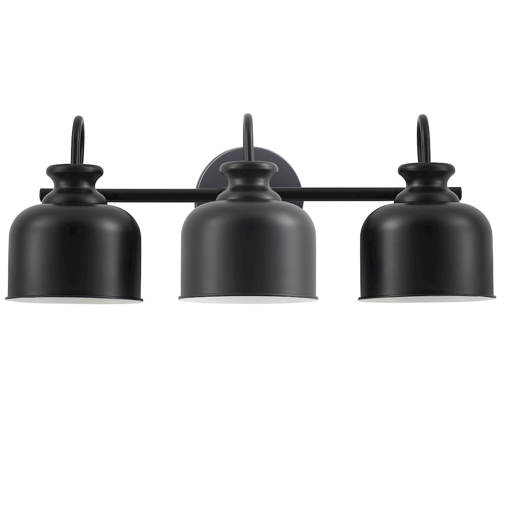 3 Light Vanity in Matte Black. Picture 1