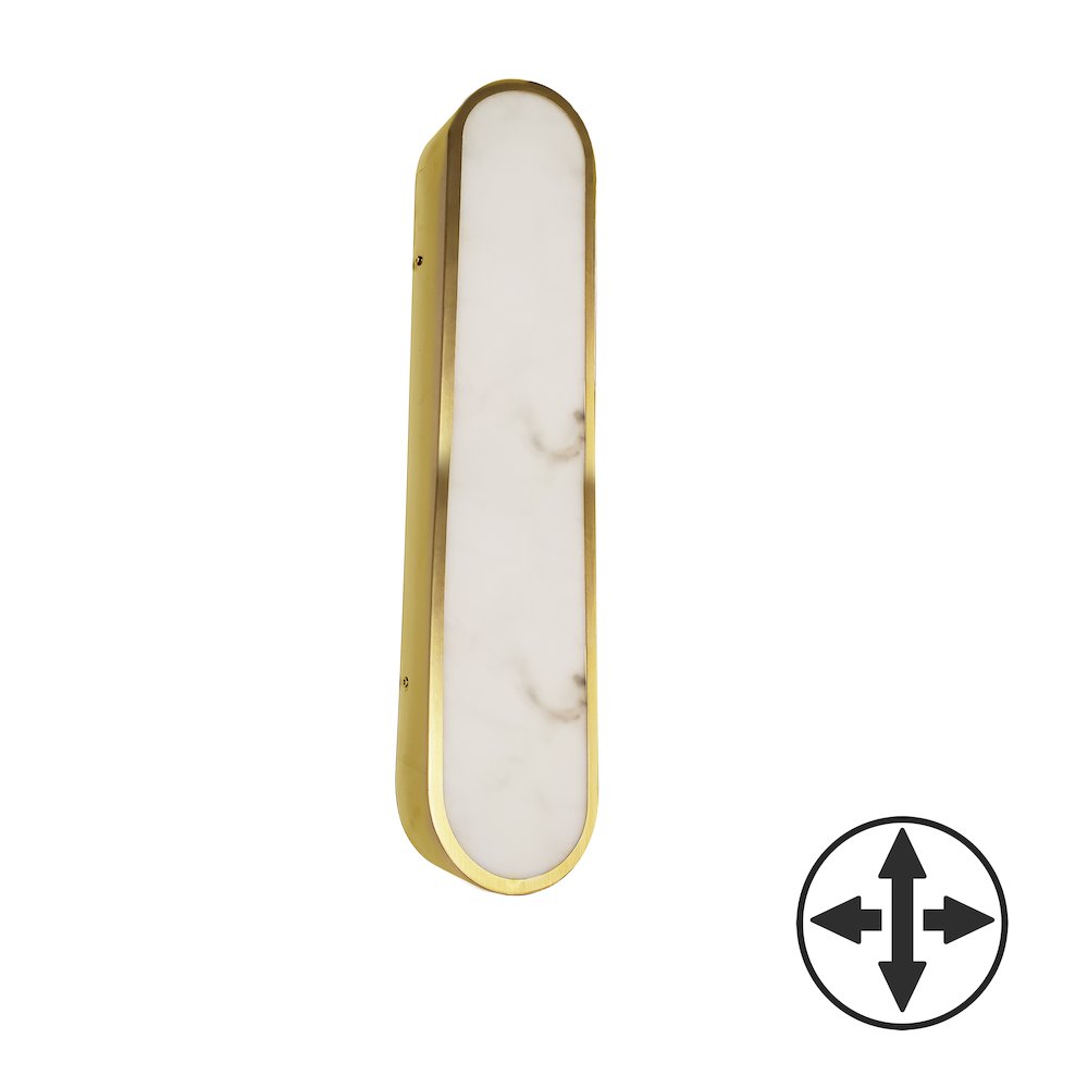 30W Wall Sconce in Aged Brass w/ Alabaster Diffuser. Picture 1