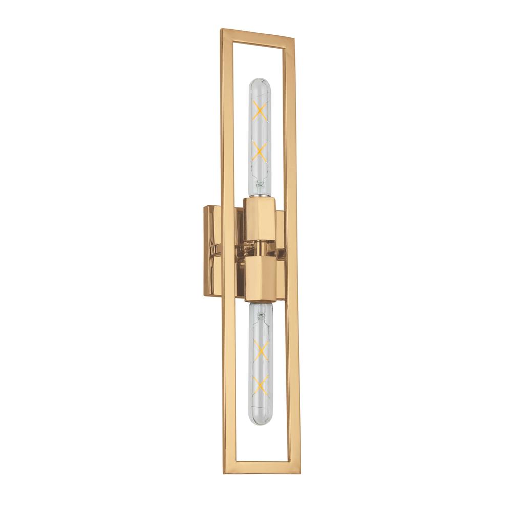 2LT Incandescent Wall Sconce, AGB. Picture 1