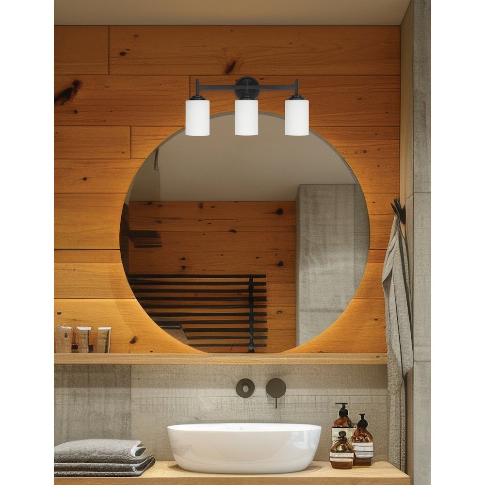 3 Light Vanity in Matte Black. Picture 3