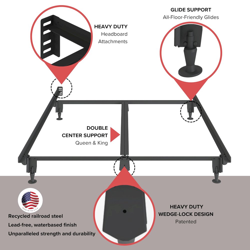 Heavy Duty Bed Frame with Rollers & Glides. Picture 8
