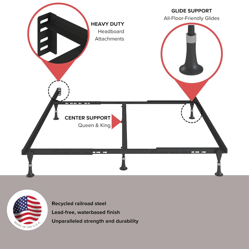Atlas-Lock - Bed Frame with Glides - Twin / Full - 4 Leg. Picture 7