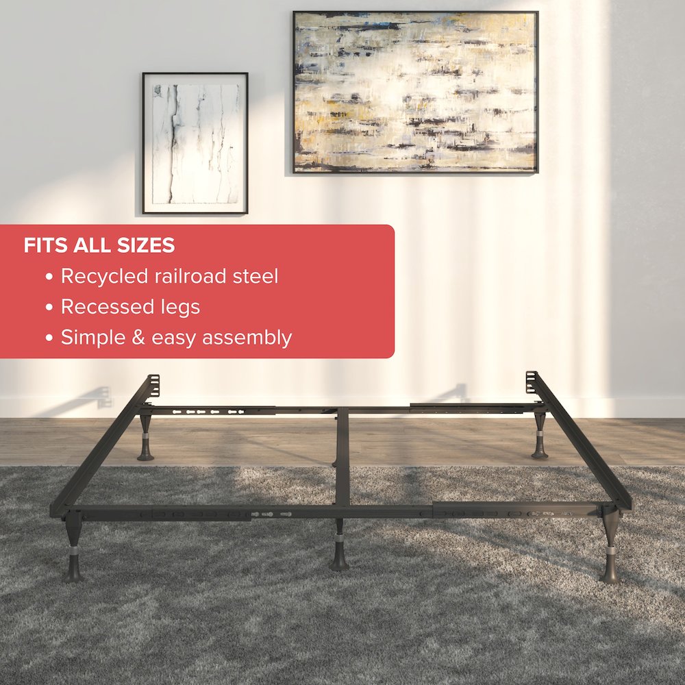 Atlas-Lock - Bed Frame with Glides - Twin / Full - 4 Leg. Picture 5