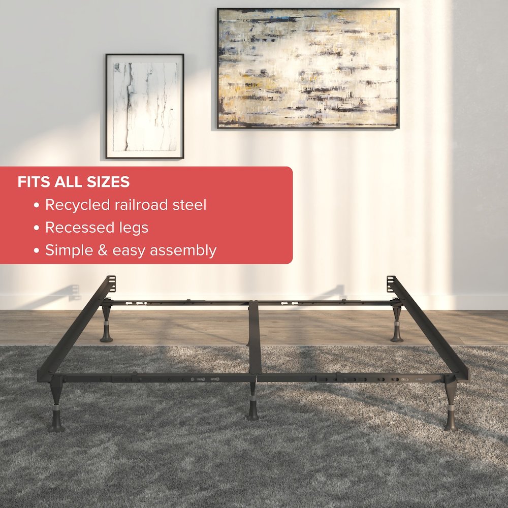Bed Frame with Glides - Twin / Full / Queen / California King / Eastern King. Picture 5