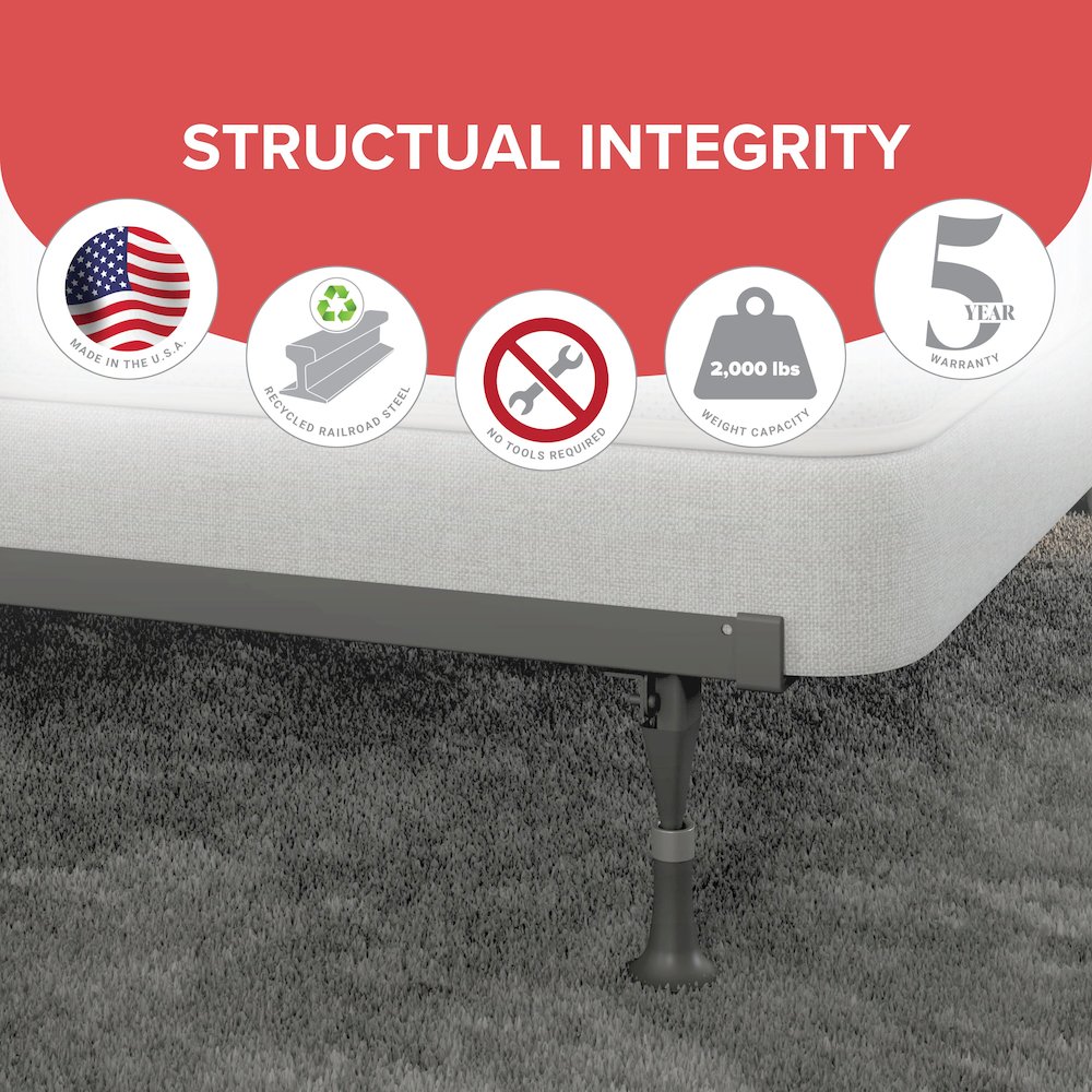 Lev-R-Lock - Bed Frame with Glides - Twin/Full/Queen - 6 Leg with Center Support. Picture 10