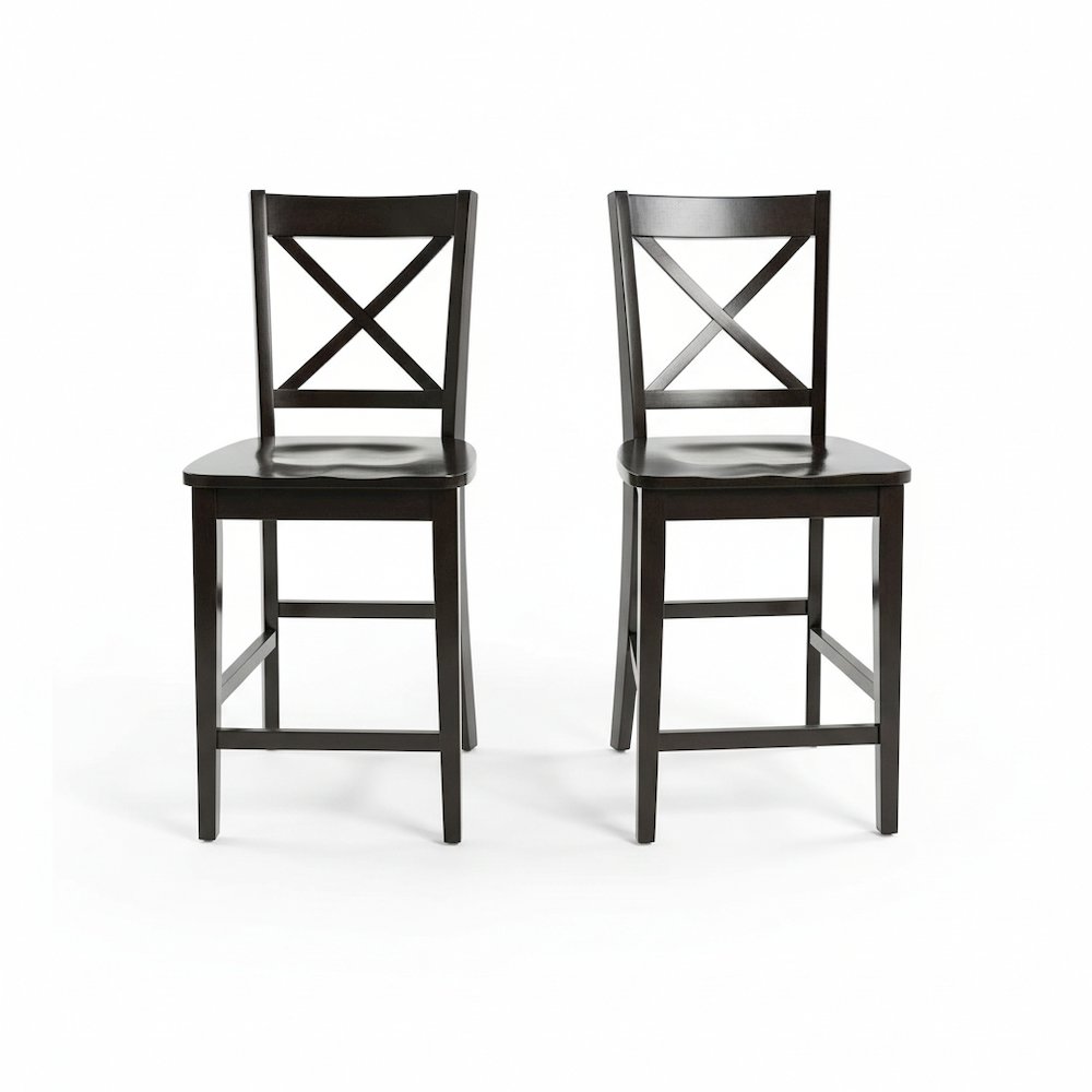 Simplicity Solid Wood Classic X-Back Counter Stool (Set of 2). Picture 1