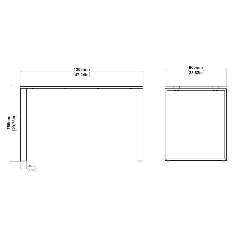 Sign Home Office Writing Office Desk, Jackson Hickory/White. Picture 11