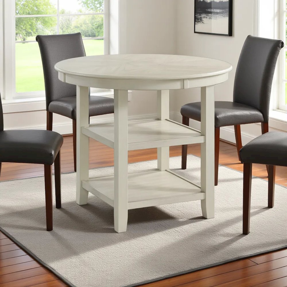 Elegant Counter Height Dining Table in Bisque Finish for Kitchen and Dining. Picture 8