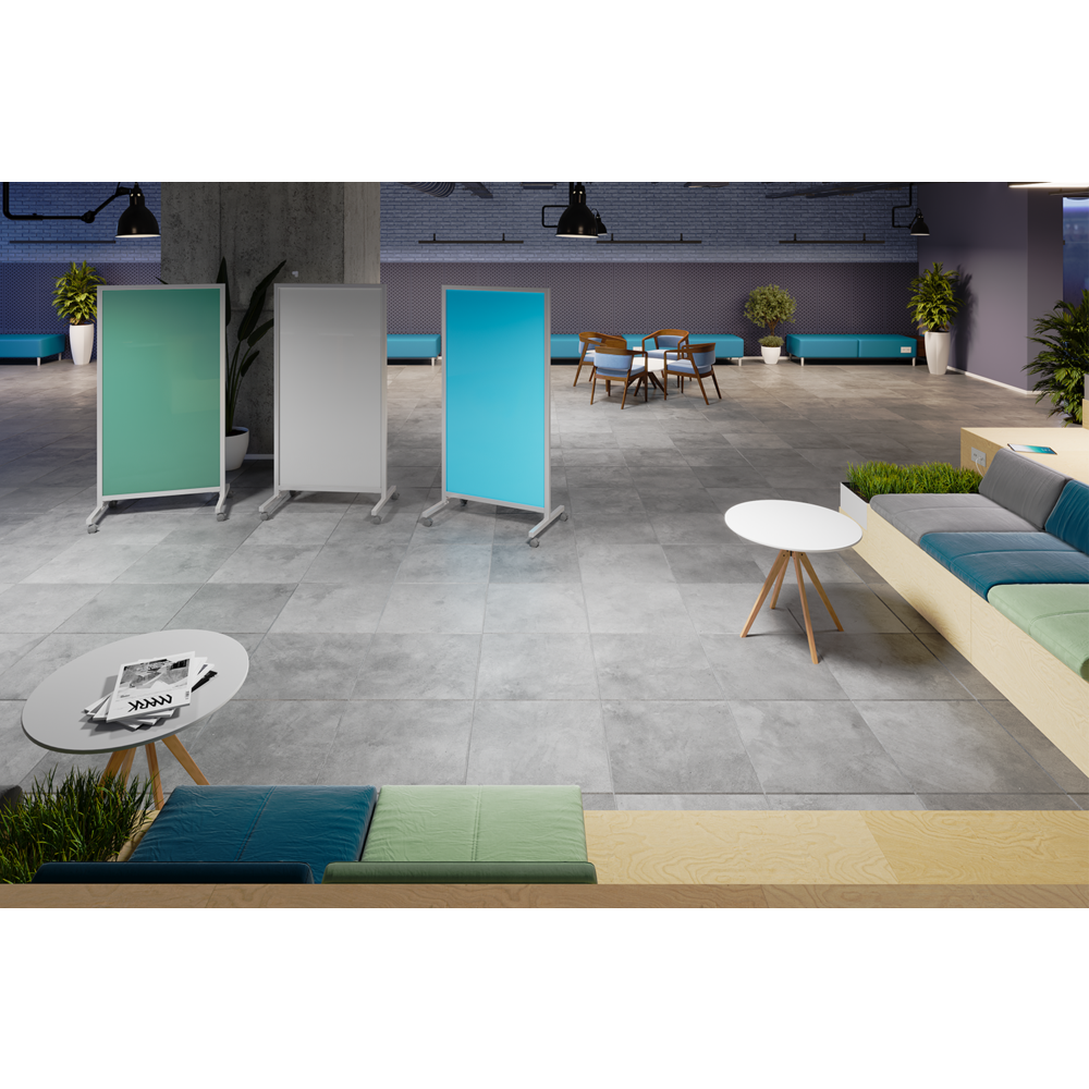 Ghent EZ Mobile Glassboard, Magnetic, 75"H x 38"W, Smoke. Picture 5