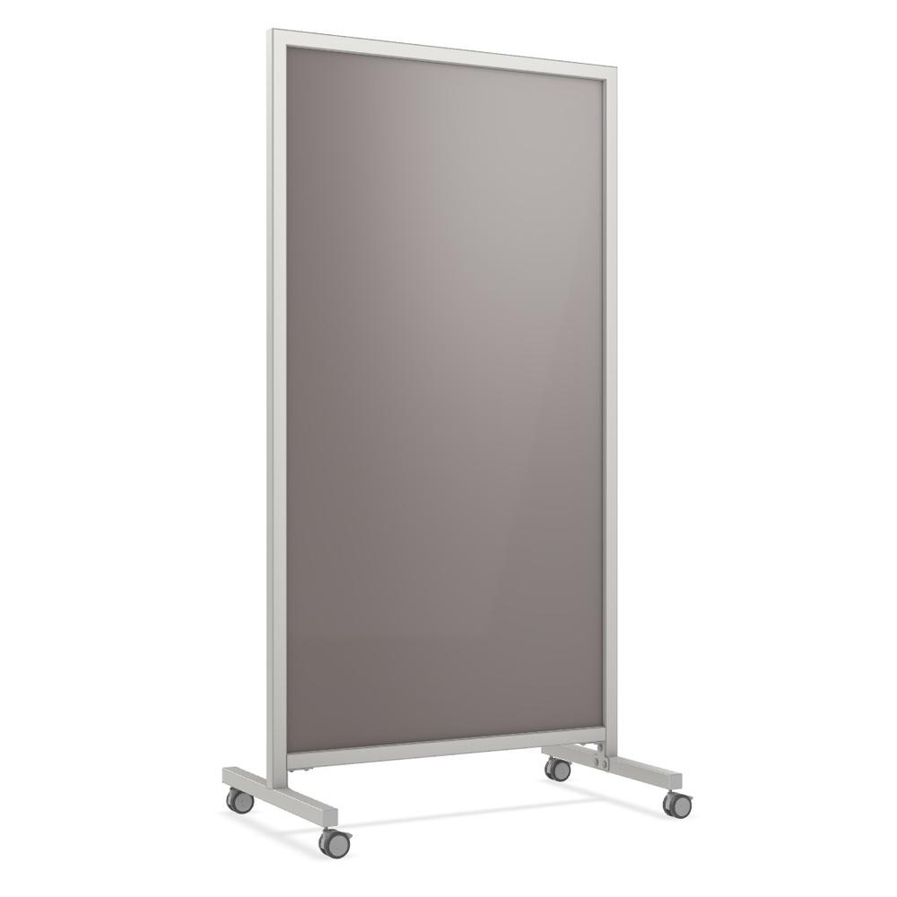 Ghent EZ Mobile Glassboard, Non-magnetic, 75"H x 38"W, Smoke. Picture 1