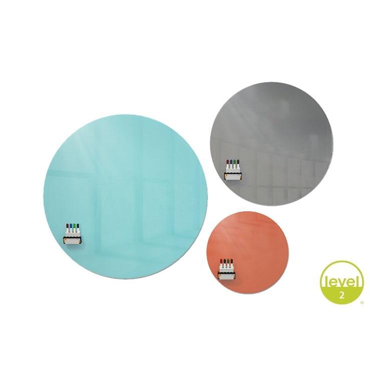 Ghent Coda Low Profile Circular Glassboard, Magnetic, Smoke, 36" Diameter. Picture 2